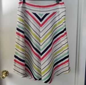 Anthropologie Maeve chevron Stripe midi skirt sz M